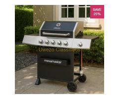 5 burner Megamaster gas bbq grill with side burner